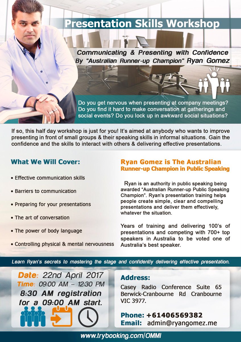 PublicSpeakinRG's tweet photo. Do your audience some good. Get better at presentations.
#GetRyanGomez #BadPresentations #PublicSpeaking
Be part of this coming workshop!!! https://t.co/j7JTgUcqyA