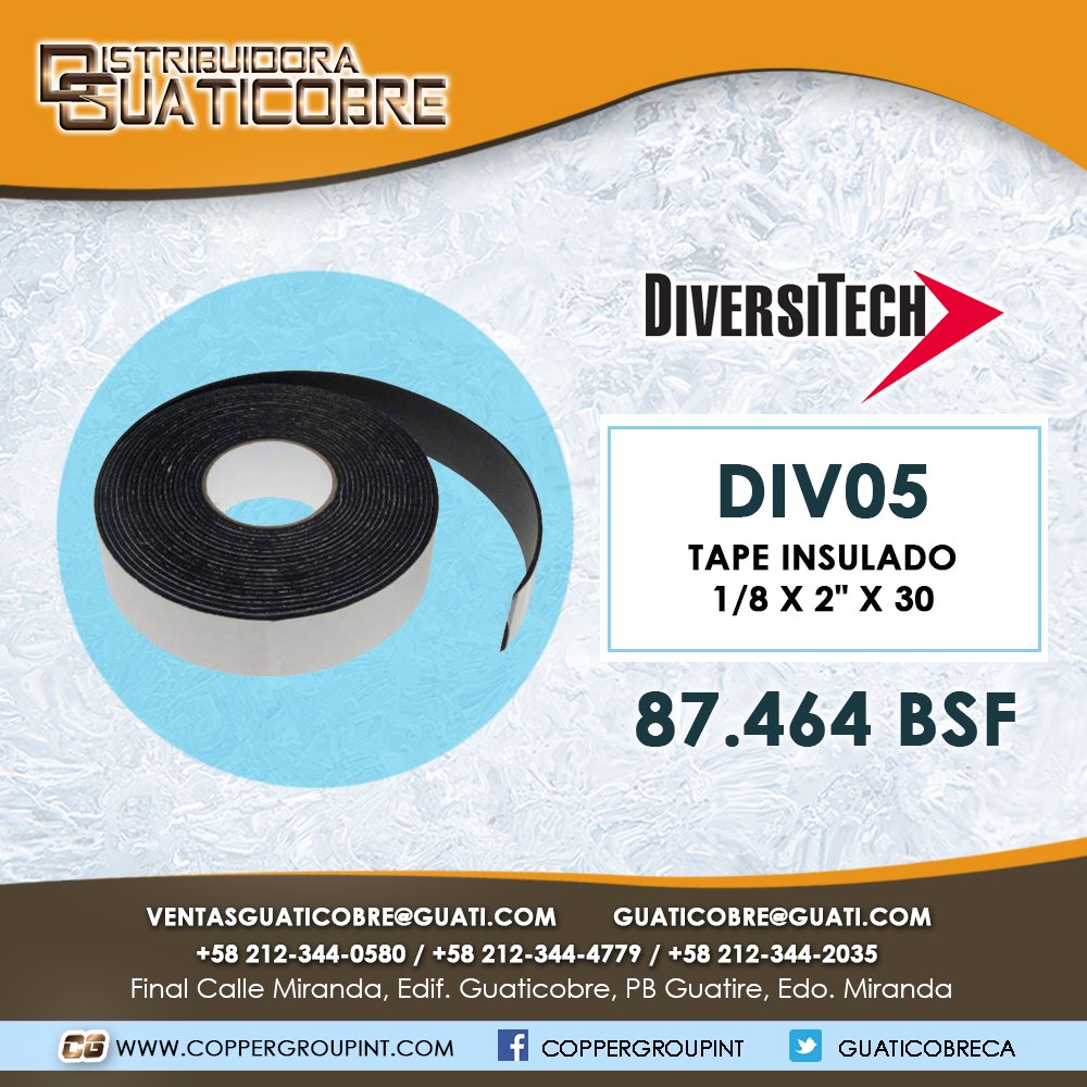 GuaticobreCA's tweet photo. ¡Tenemos el súper #teipe insulado que necesitas!
Medidas: 1/8 x 2" x 30
Precio: 87.464 BsF.
Info: 0212-3440580 / 3444779 https://t.co/6OmsoF4Vs8
