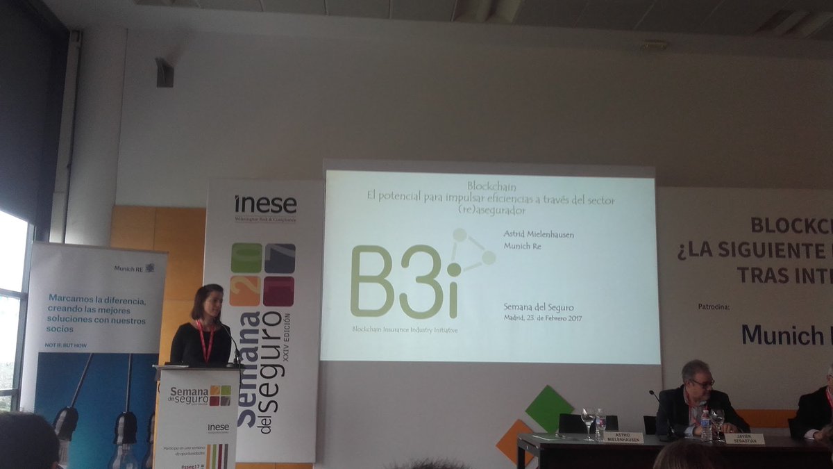 Astrid Mielenhausen de B3i nos habla de cómo el #blockchain pude ayudar al sector asegurador #SSEG17