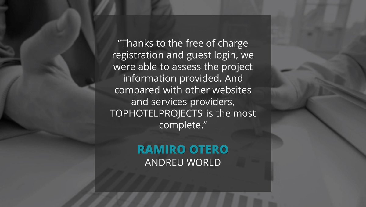 hotelprojects's tweet photo. User of the #TOPHOTELPROJECTS online database: @AndreuWorld. Thanks for the great feedback!

https://t.co/V5M0Qko5TW https://t.co/BxGHmSQJAN