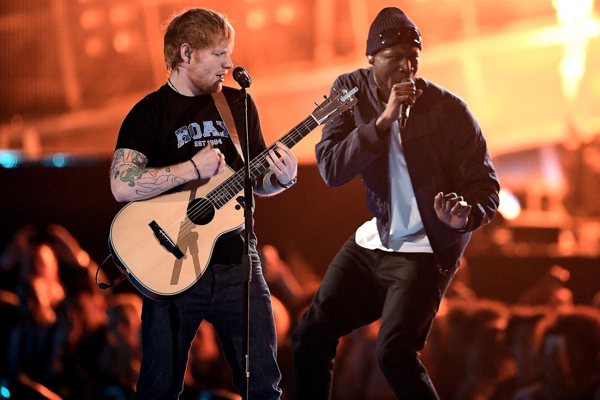 DJAdeUK's tweet photo. @edsheeran brings out @Stormzy1 at the Brits....#madness 🔥🔥  https://t.co/y9cL7jZeWg https://t.co/HuN8VhMnV9