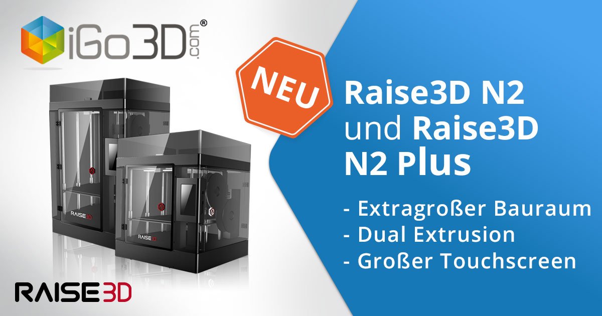 iGo3Dcom's tweet photo. Wir haben die 3D-Drucker des Hersteller @Raise3D ab sofort in unserem Portfolio - mehr hier: https://t.co/pWCagBJDYU #NEW #N2 #N2Plus https://t.co/MR4ps4VFo9