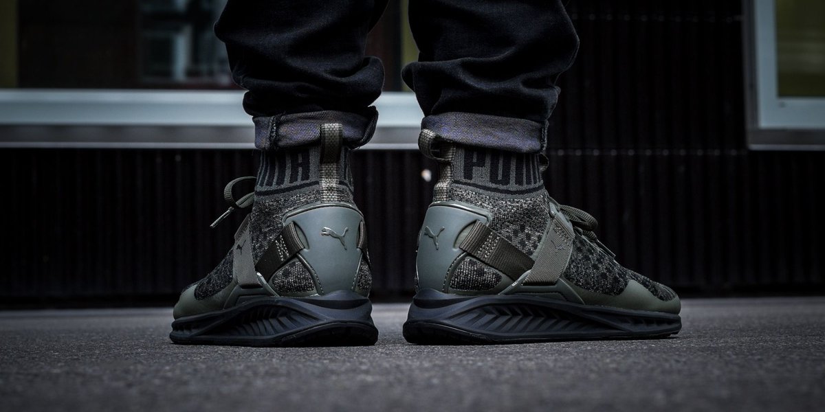 puma ignite evoknit olive