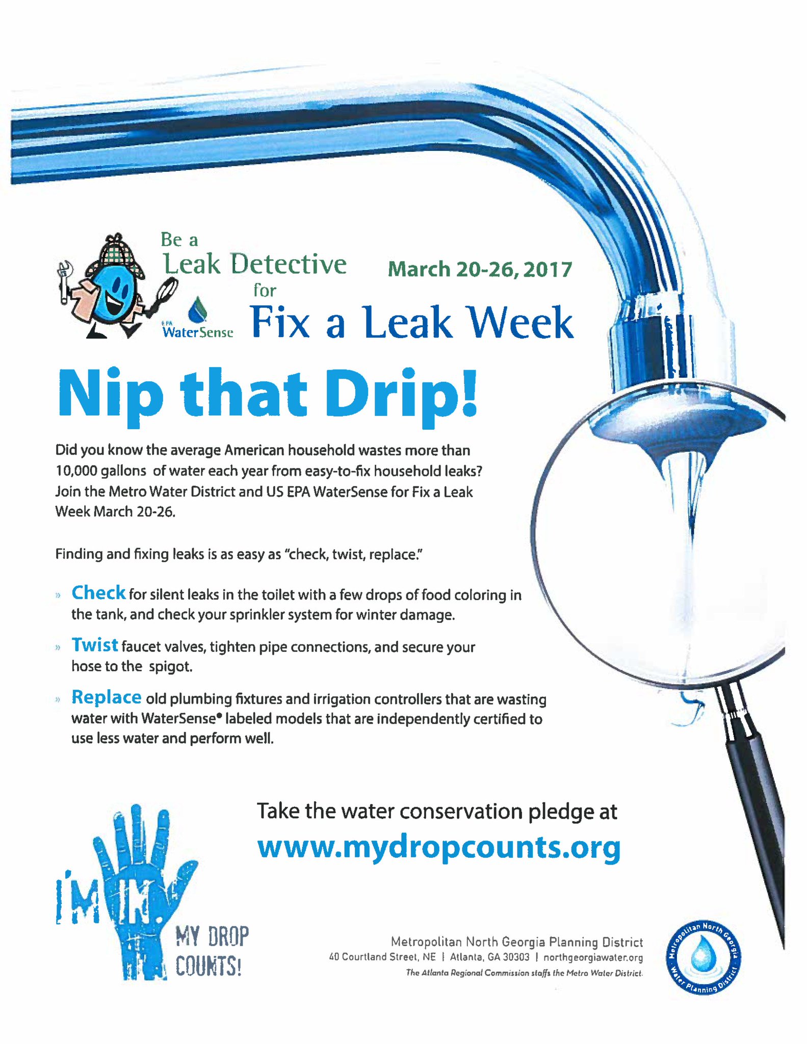 Atlanta Watershed On Twitter Be A Leak Detective And Nip That Atlanta Watershed On Twitter Be A Leak Detective And Nip That Drip Fixaleak