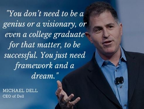  Happy \"A Framework and a Dream\" Thursday! Happy Birthday Michael Dell! 