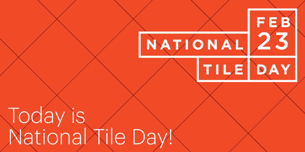 Coverings's tweet photo. Today is National Tile Day! There are so many great reasons to love #tile. To learn more: https://t.co/kv8DZ3fRiE #WhyTile #Coverings2017 https://t.co/vSRxs9RNRC