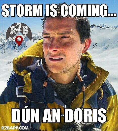 R2BApp's tweet image. #StormDoris