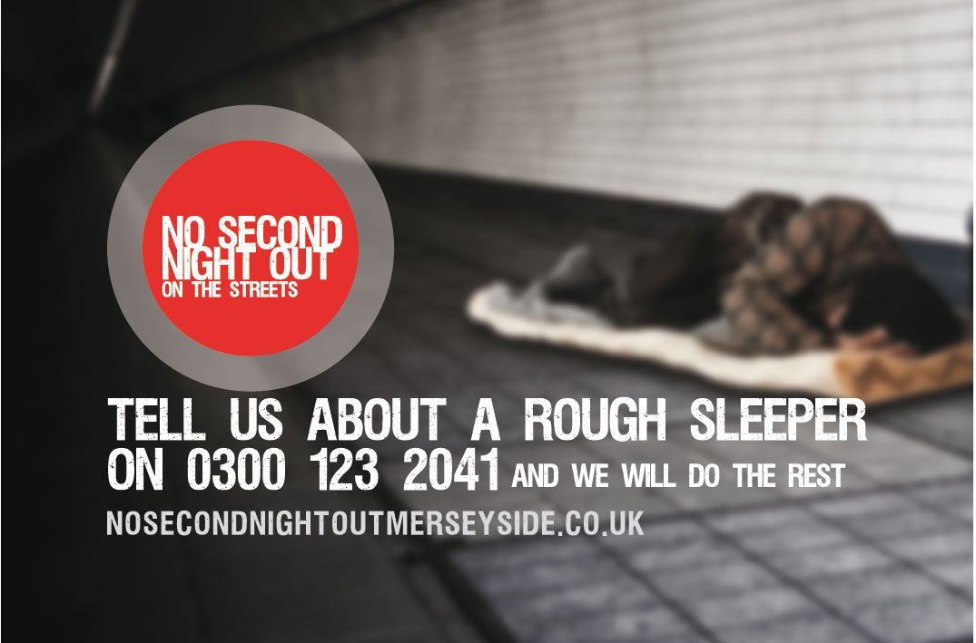 lpoolcouncil's tweet photo. If you see a rough sleeper today pls tell them @WhitechapelLiv will help them find shelter from #StrormDoris. Outreach teams out 'til 10pm. https://t.co/ft3hhb09Nm