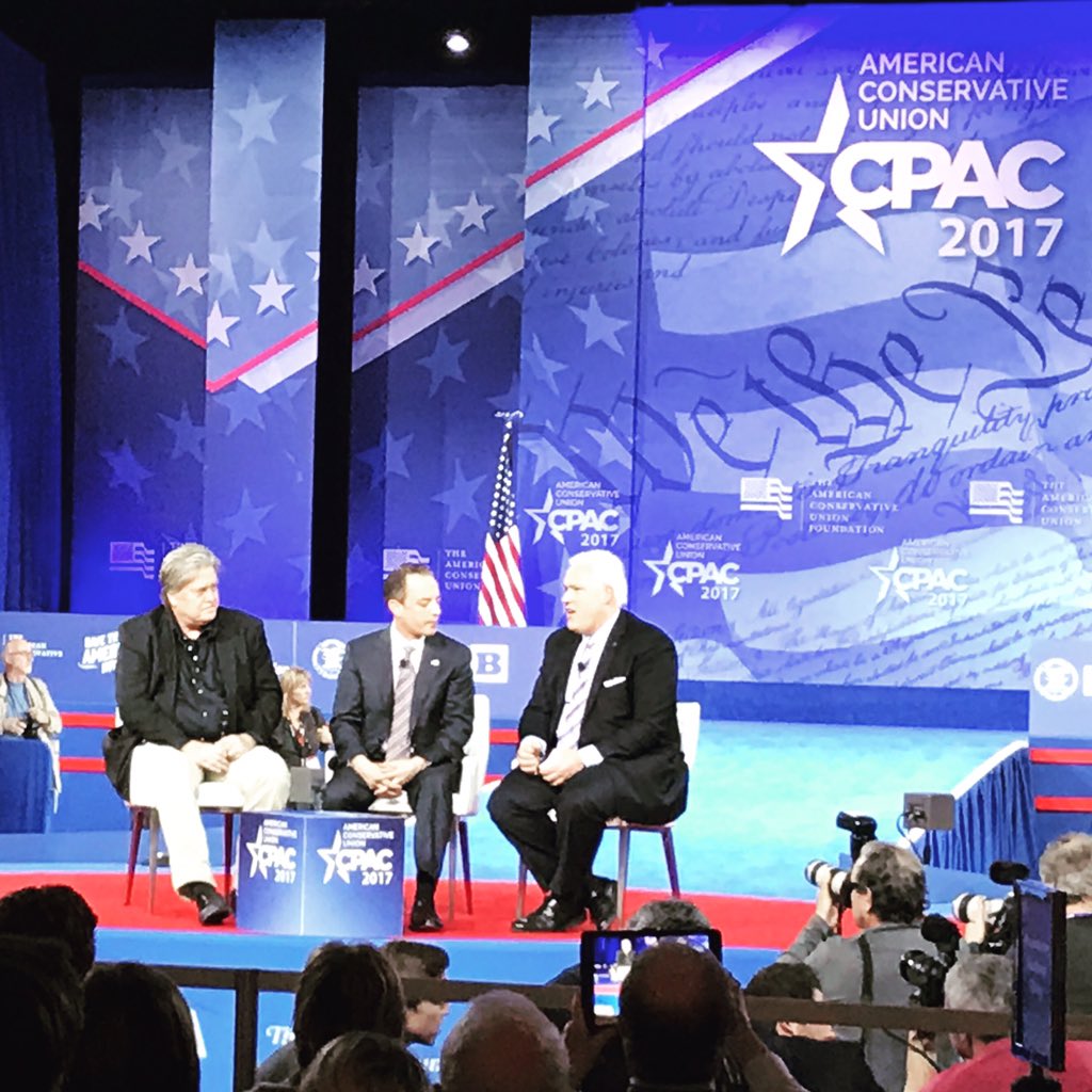 charliespiering's tweet photo. The Steve Bannon / Reince Priebus buddy comedy tour #cpac #verydearfriend https://t.co/vhBYXwgBgD