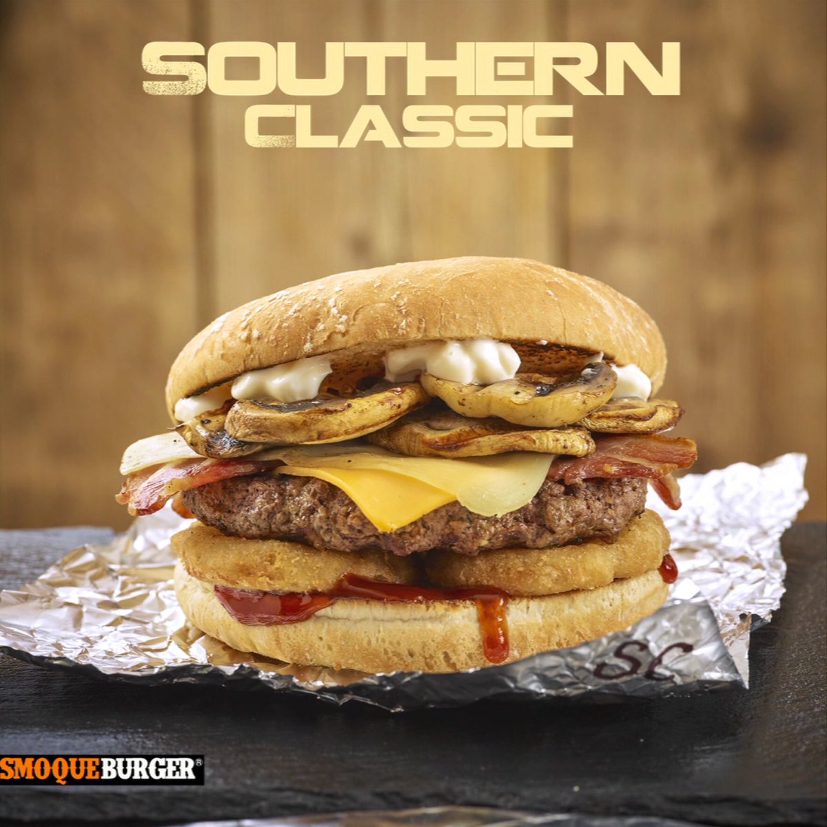 Back by popular demand 😎 The Southern Classic Burger 🍔 #handmadeburger #smoqueburger #smoqueburgeruk