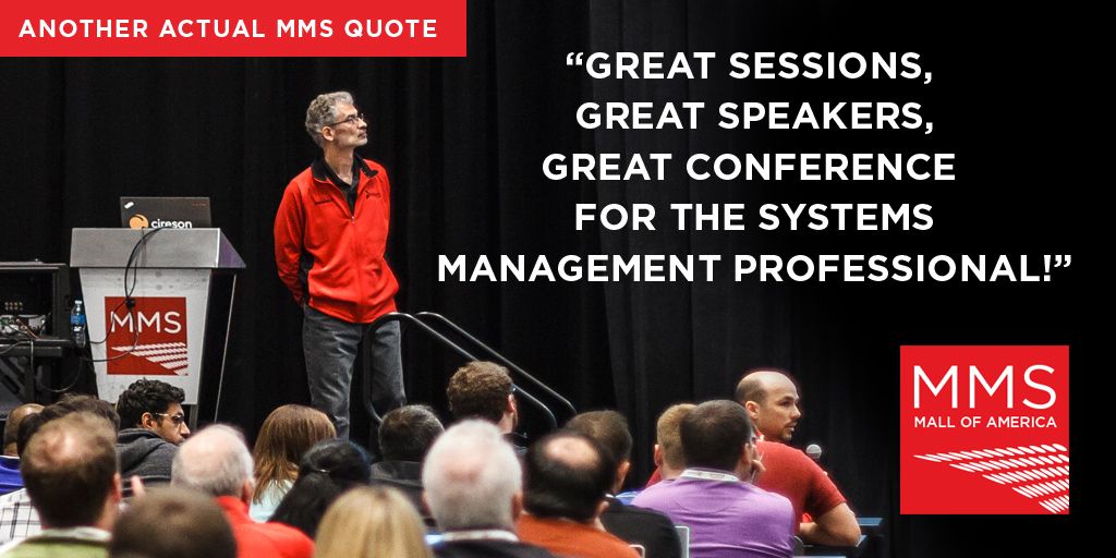 mmsmoa's tweet photo. "..great conference for the systems management pros!" #sysmgmt #MMSQuotes #MMSMOA https://t.co/kArJkDH7gy https://t.co/vFL4vioa40