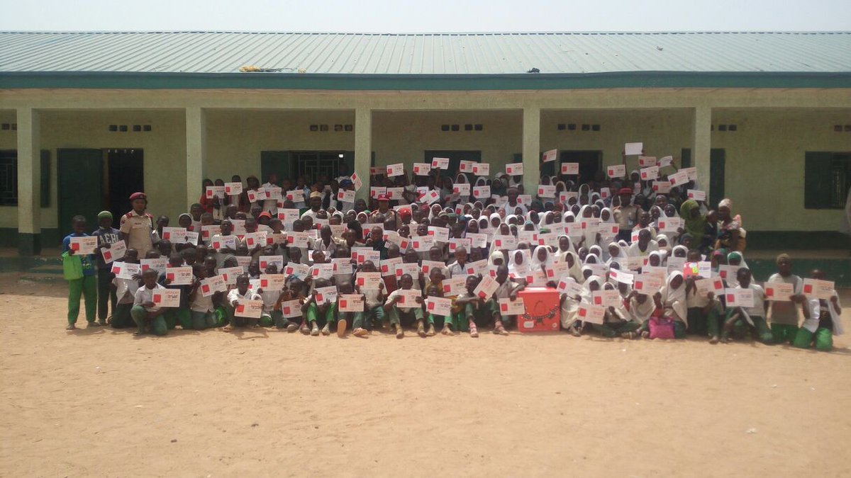 FRSCKADUNA's tweet photo. Graduation of students of LGEA Abakpa, Kaduna, after a successful completion of safety awareness edutainment sponsored by Total Nigeria. https://t.co/9o2iDY18XN