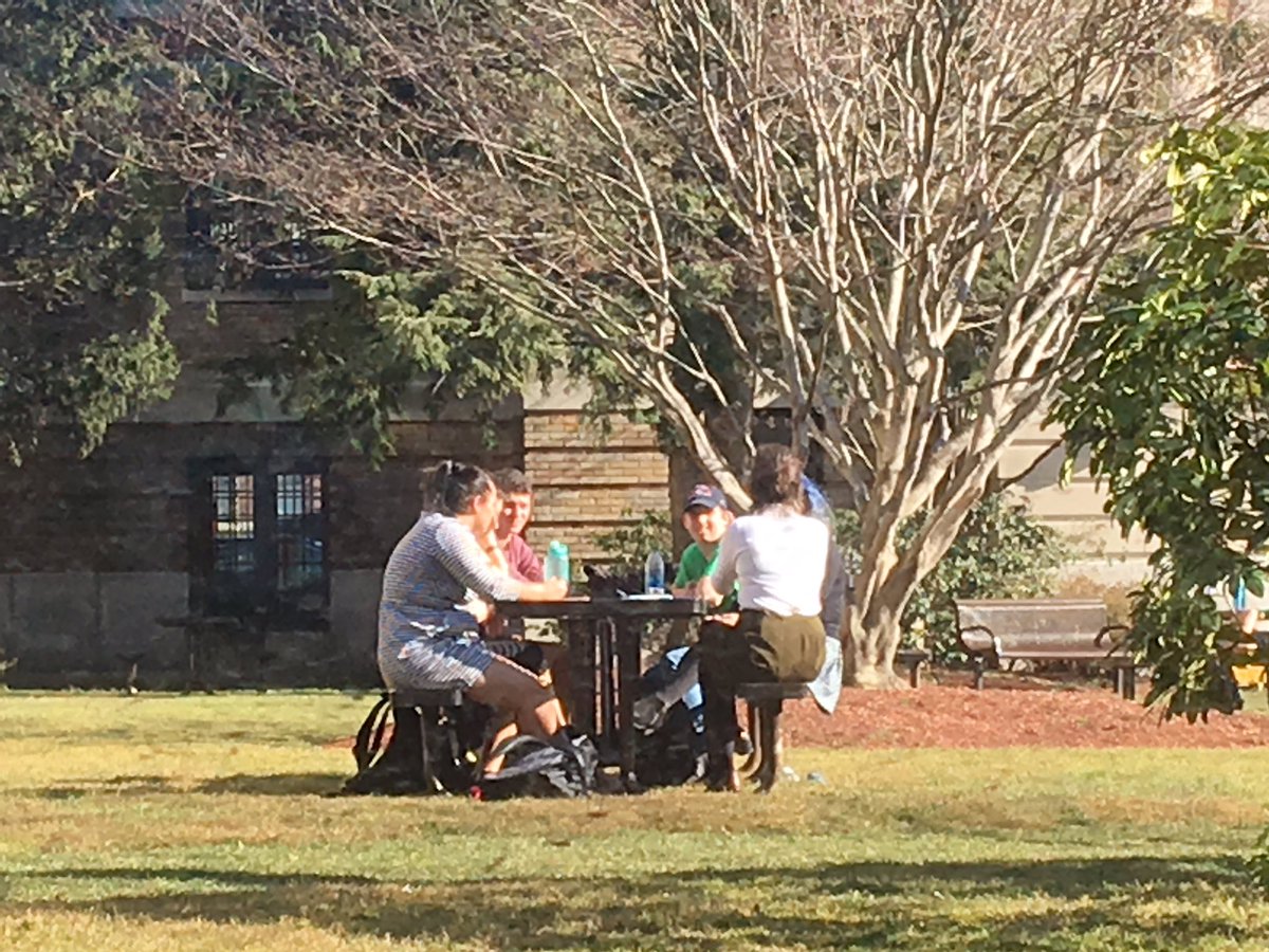 AnnamariaWenner's tweet photo. #scenesfromadeanswindow Leadership in action! Phase II enjoying the weather and the Quad! @WITLeopard @AConn330 @BenavidesNoelle https://t.co/AEBZoTwQPM