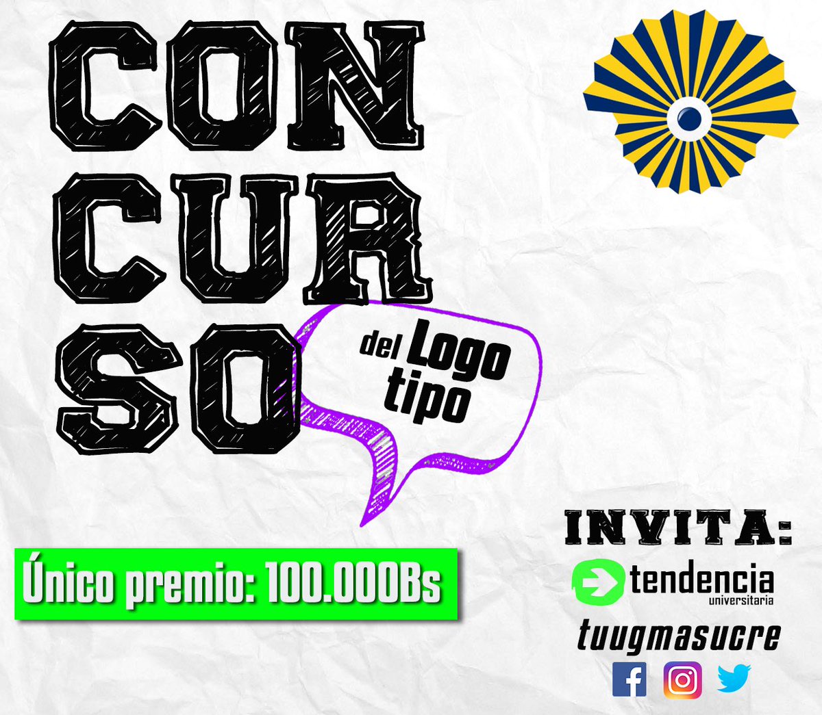 tuugmasucre's tweet photo. Celebramos 30 años Ugmistas con imagen nueva, tu puedes participar en este Concurso del Logotipo. Info (+ PREMIO) - https://t.co/gysxMWcg56 https://t.co/jYWu4V5pd8
