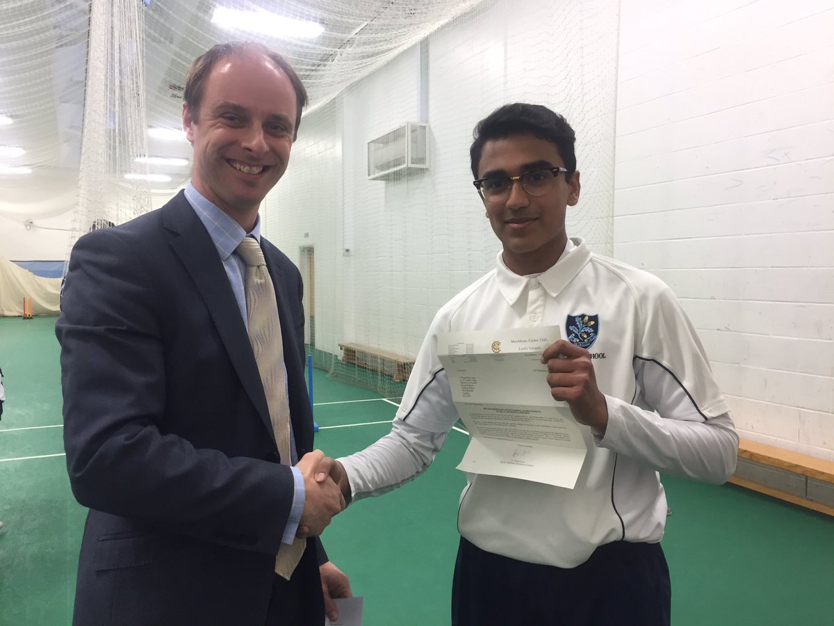 Huge congratulations to first XI cricketer Arunesh. Following his 5 wicket haul v MCC last year he receives 3 tickets for the Lords test