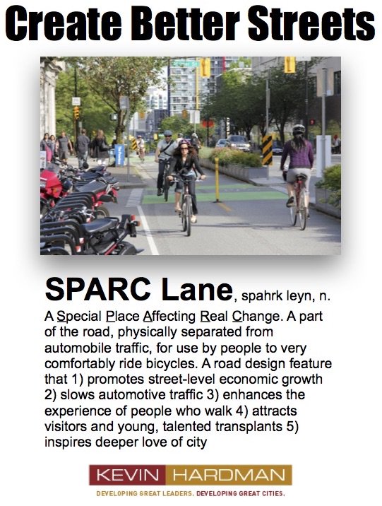 khardman's tweet image. Many assume bike lanes only benefit those who bike. Let's build more SPARC Lanes! @AvrgeJoeCyclist  @JSadikKhan @peopleforbikes