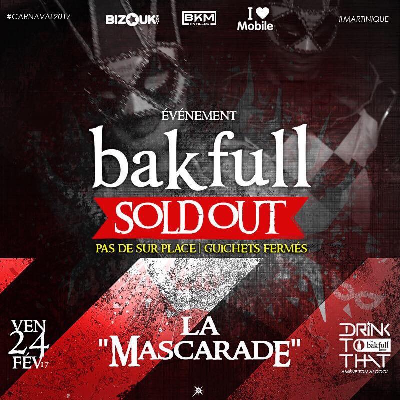BKM_Event's tweet photo. La soirée la plus attendue de tes vacances carnavalesques est complète. #DTTBAKFULL #PaRété #SoldOut #Mascarade #BikarwMusic #PoleCom 😇🔥❤️✌🏽 https://t.co/MaAQ1t5gGw