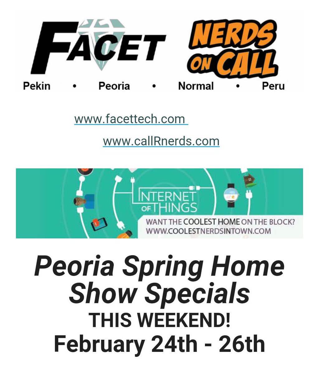 ptechalliance's tweet photo. Stop by the Peoria Spring Home Show this weekend @PeoriaCivicCntr &amp; visit @FacetTechInc .They have daily drawings with the coolest gadgets. https://t.co/hTcMTqoxVq