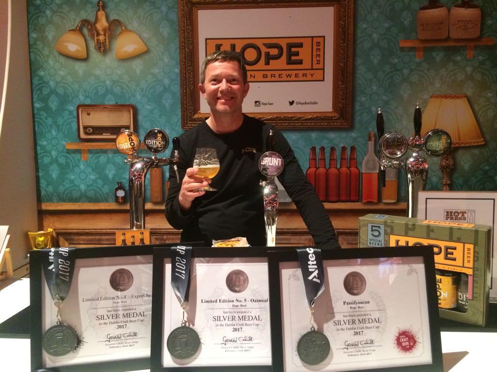 HopeBeerDublin's tweet photo. A fine haul of 3 Silver Medals @AlltechBrews for our #Passifyoucan #ExportStout and #OatmealIPA. https://t.co/Zi6eDWpXG5