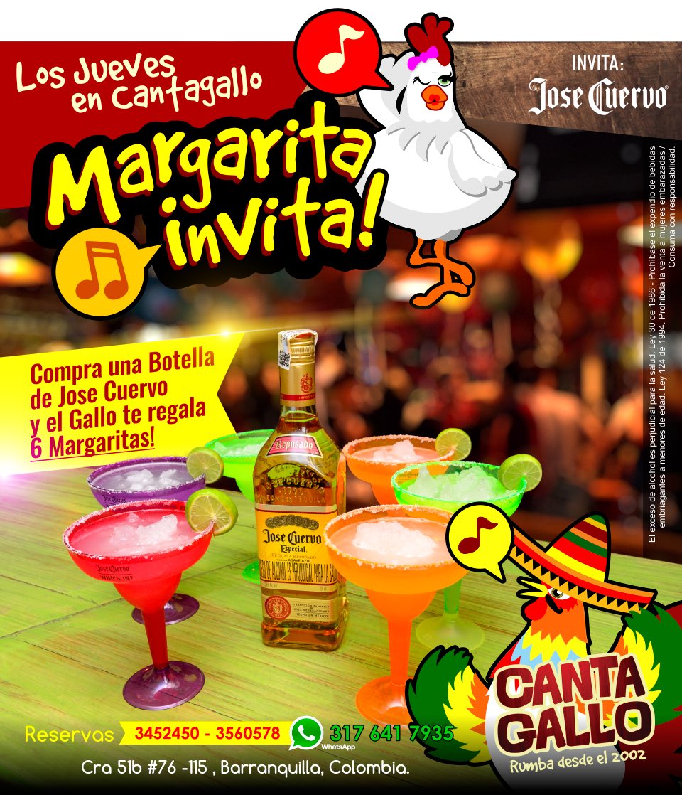 cantagallobar's tweet photo. Hoy es Jueves y los Jueves Margarita Invita🎭🍹 https://t.co/S5xFfr8z8K