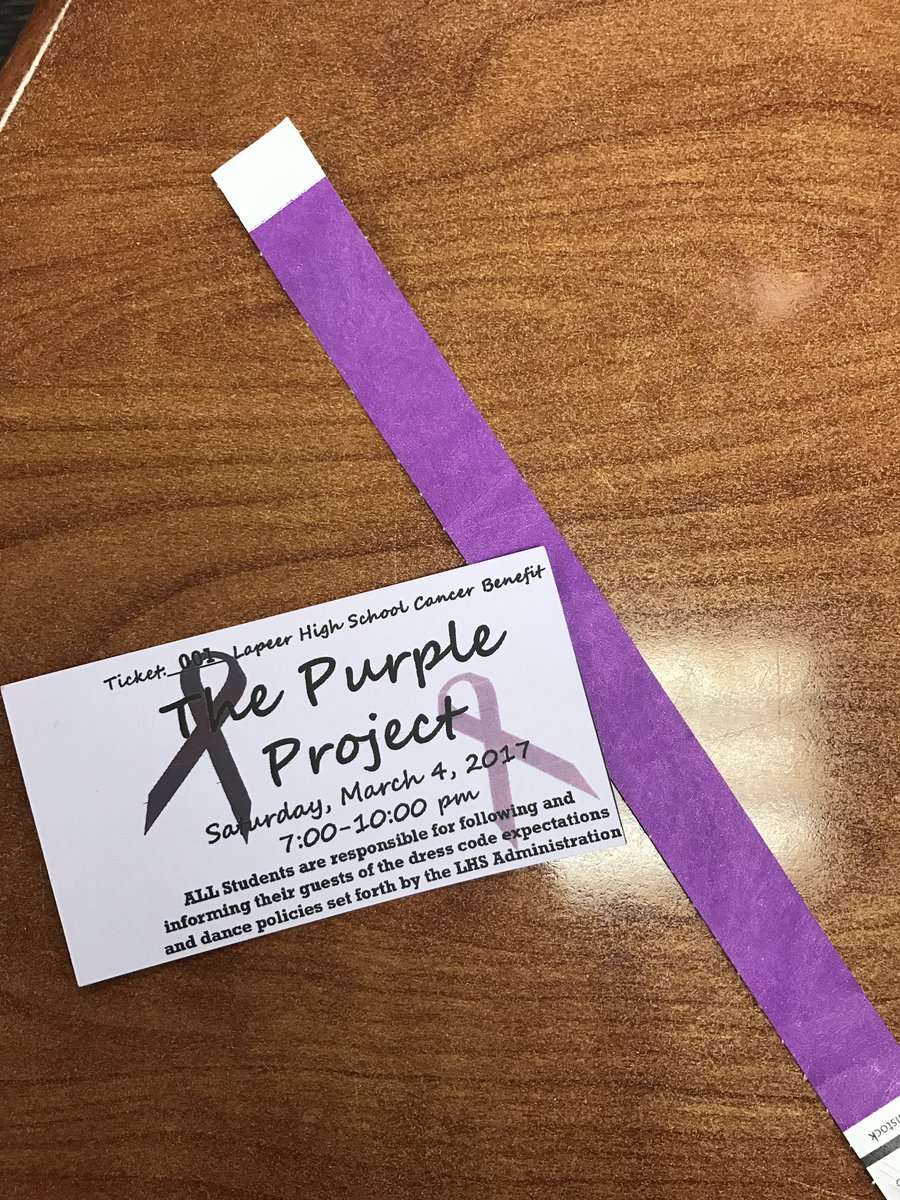 LapeerStuco's tweet photo. Ticket sales for the Purple Project are still going on, just $5 each! Guest slips are available, so bring your friends &amp; have a good time!😊 https://t.co/x2GB13PqAJ