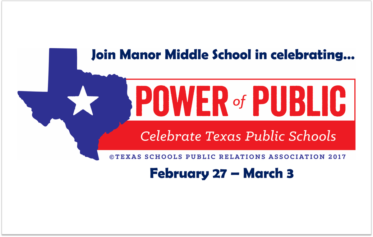 ManorMiddle's tweet photo. Please join #ManorMiddle in celebrating Texas Public Schools this week. #PowerofPublic https://t.co/tCAJxxWCFW https://t.co/hiQAkCnQeI