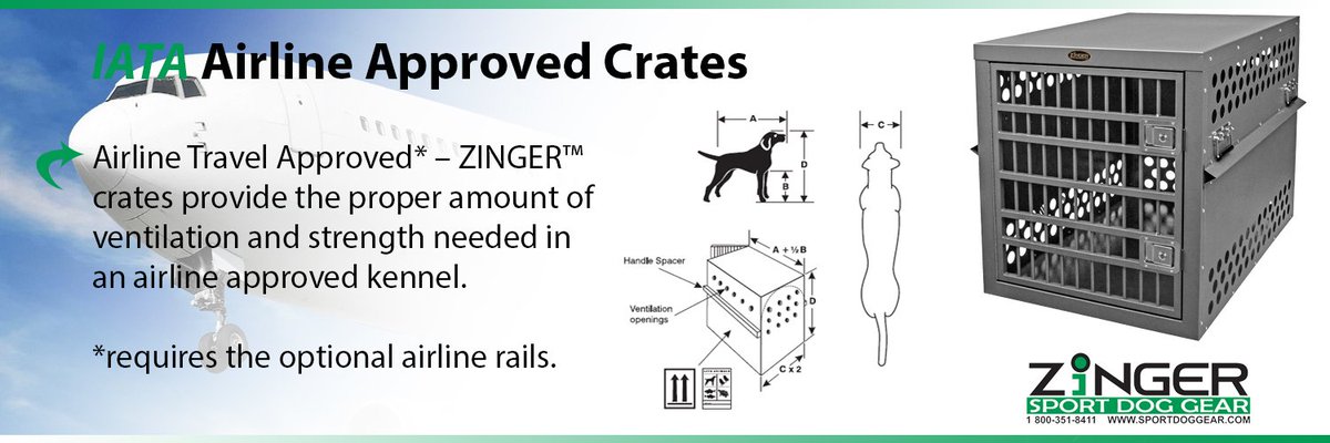 Zinger_Winger's tweet photo. Traveling by air? When shipped in a Zinger crate your dog is protected #IATA82 #ZingerCrates #AirlineApproved #ZingerWinger https://t.co/0fklgSaNiz