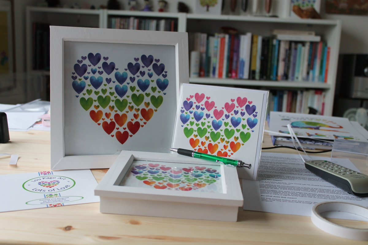 Valetherapist's tweet image. loupageart &quot;lots of love&quot; design #hearts #rainbow #gifts #cards