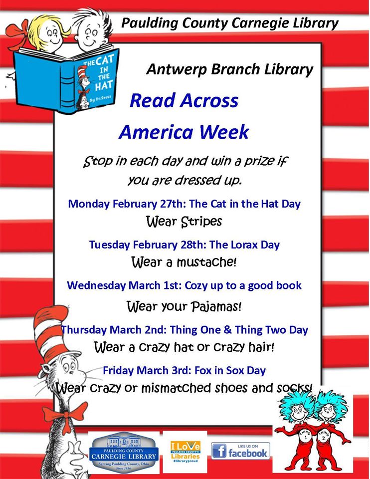 pauldinglibrary's tweet photo. Visit our Antwerp Branch for great Read Across America Week activities! https://t.co/gy2YkBfHkc