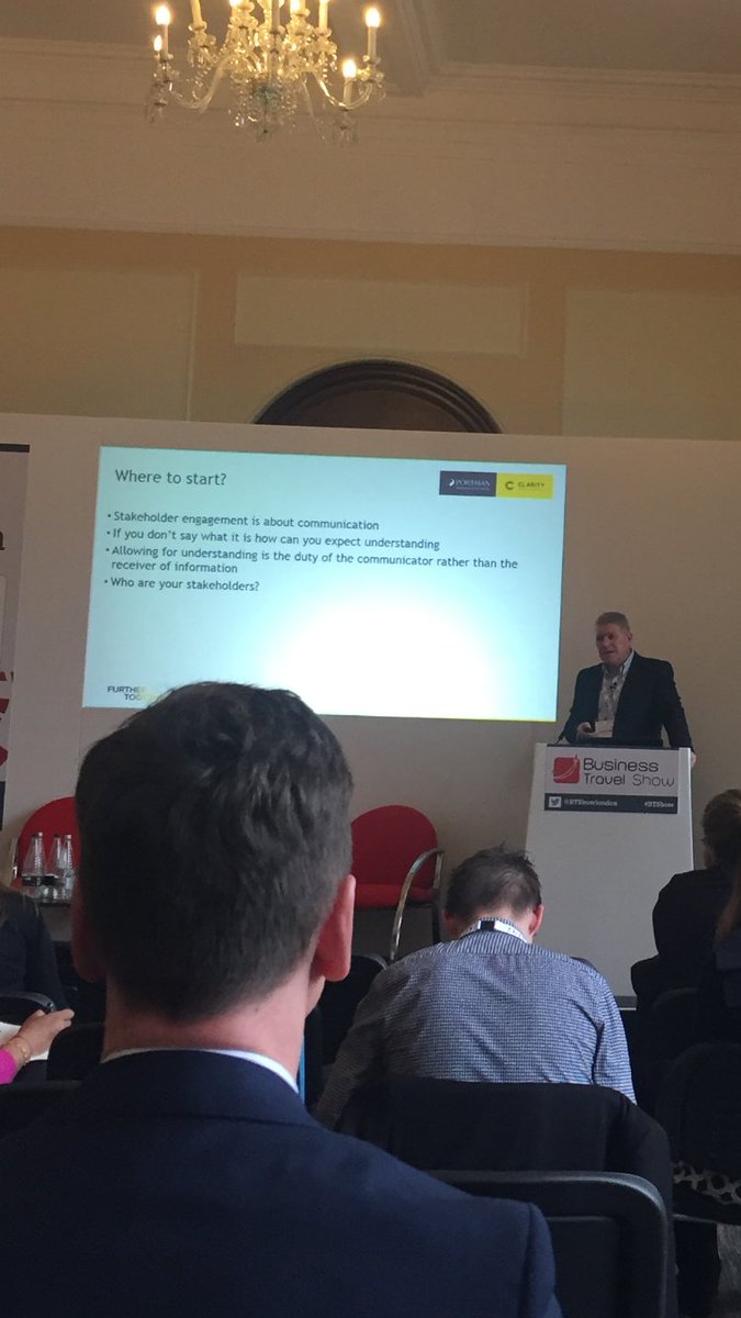 Our very own Sales &amp; Account Director Paul Casement giving a talk on how to engage traveller and other stakeholders in your travel programme