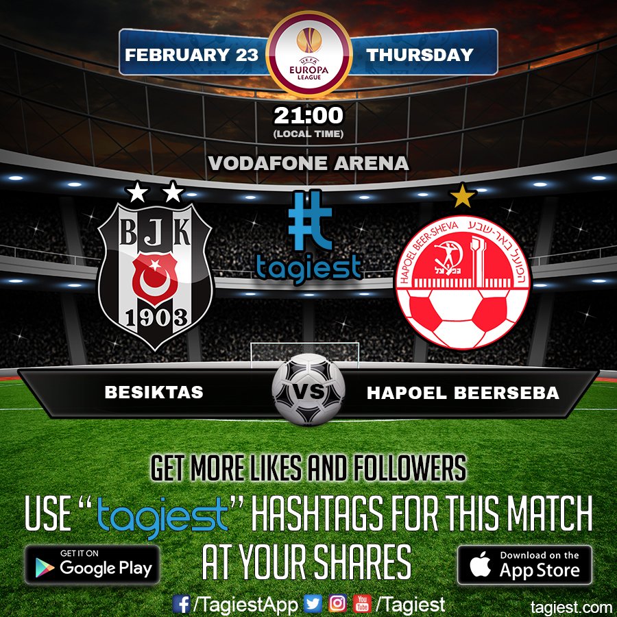 Tagiest's tweet photo. Match Day | Europa League #Besiktas #HapoelBeerseba #BesiktasVsHapoelBeerseba #Tagiest #TagiestApp #TagiestSoccer #UEFAEuropaLeague #UEFA https://t.co/DNsB5hAIal