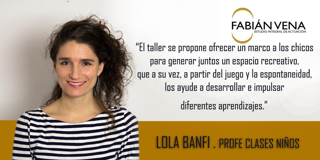 <a href="/fvenaestudio/">Fabian Vena Estudio</a> te presenta a nuestra profe del taller de para niños #LolaBanfi   Enterarte de más en nuestra web👉🏻 ow.ly/pE5m309hZbz