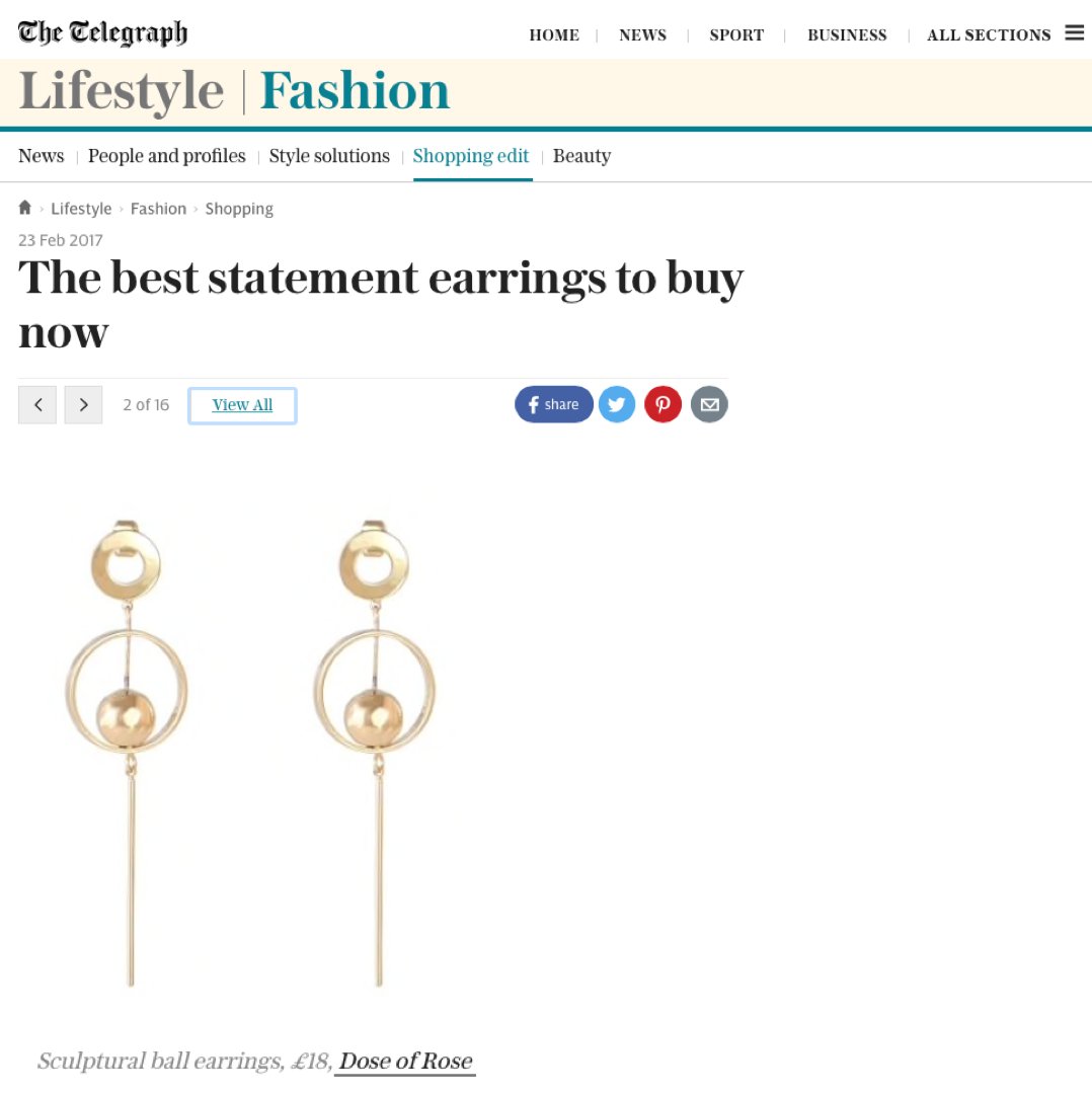 avenuepublic's tweet photo. The best statement earrings to buy now! @DOSEofROSEcom featured by @Telegraph online
#Jewellery #Accessories #StatementEarrings #Earrings https://t.co/9a3po5iq2I