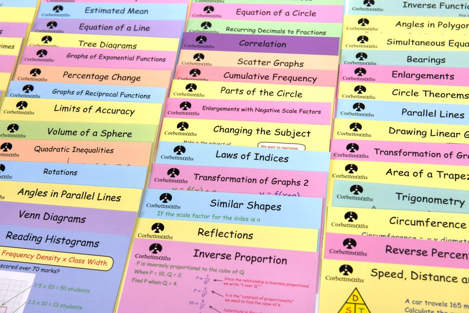 Corbettmaths Revising For Your Gcse Maths Exams The Corbettmaths Revision Cards Will Definitely Help T Co Rzlfflt2th