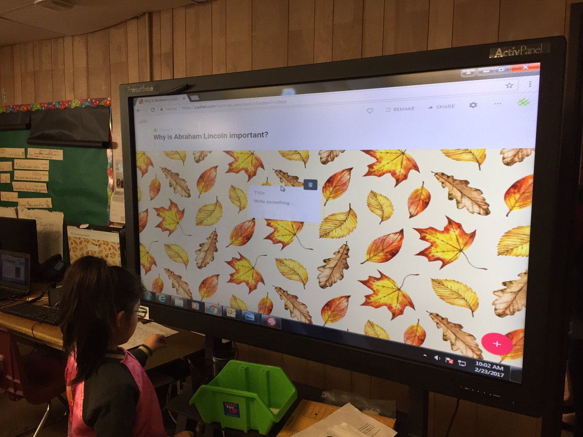 HolmquistES's tweet photo. Using @padlet @powerpoint &amp;  #PebbleGo to study &amp; write abt Lincoln in English @Ysanchezteacher #hmq2nd #hmqdual #DLDay #HMQDigitalLearning https://t.co/LR9BDEaOoc