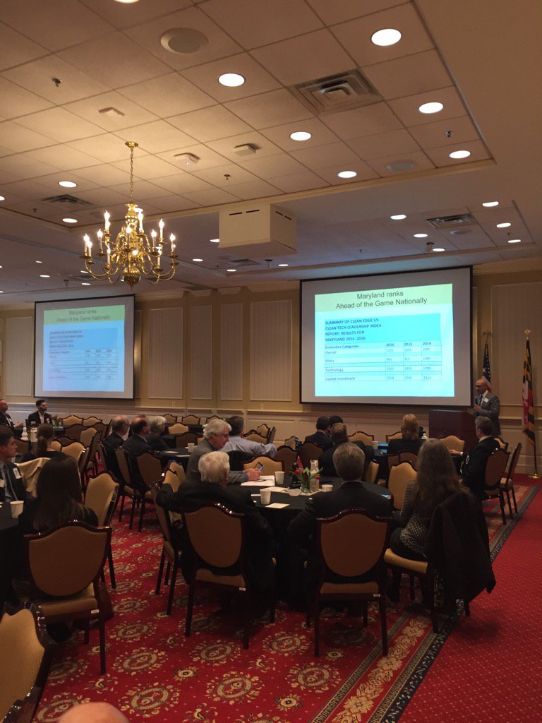 Joshua Greene, MCEC Chair, presenting the dynamic RE growth trend at the MD Clean Energy Center Forum in Annapolis!
