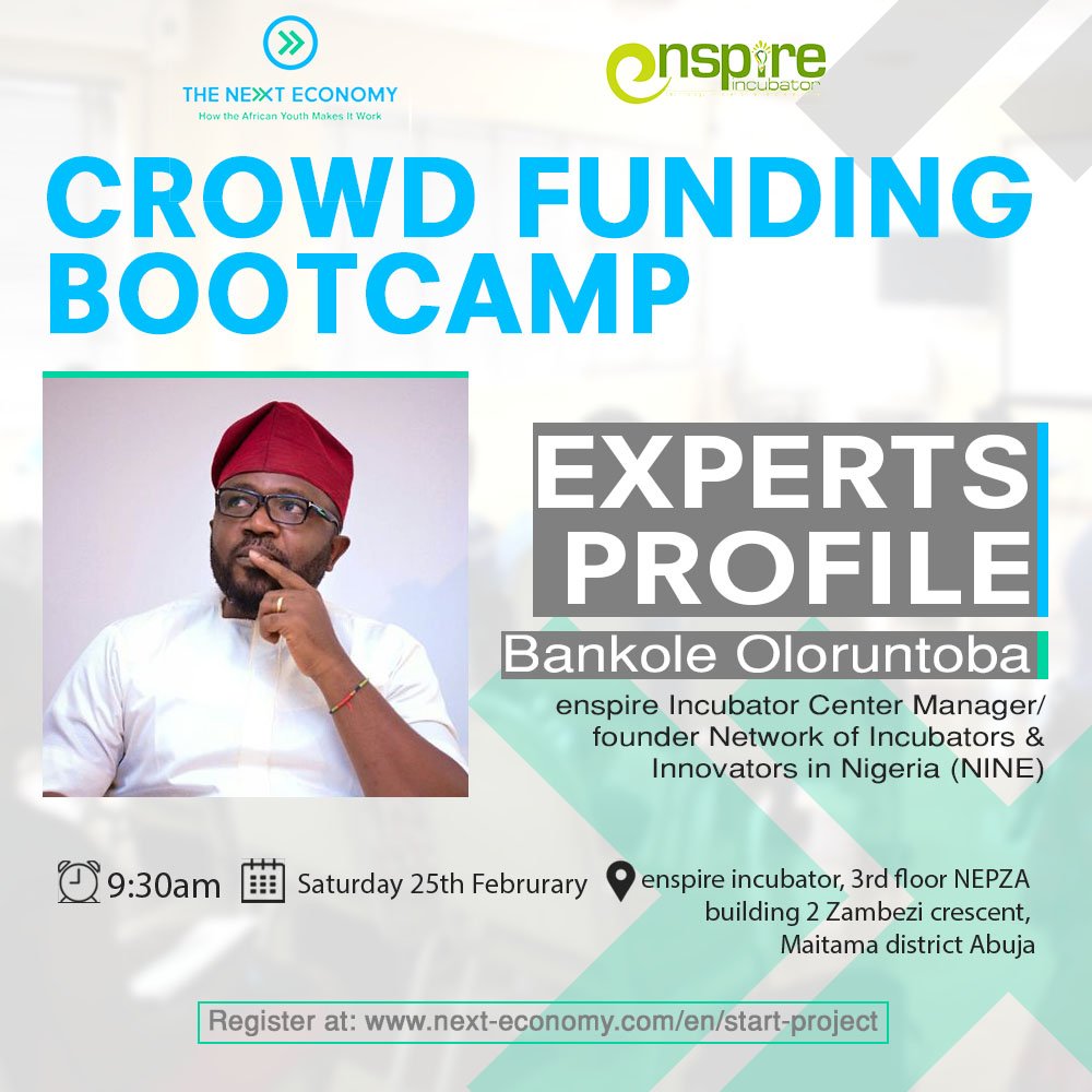enspireATV's tweet photo. #TNE #Crowdfunding.
Meet with and learn from the #Experts @BankoleToba our Hub Manager an founder @Infonineorg this Saturday @enspireATV. https://t.co/OS0PfV2jlx