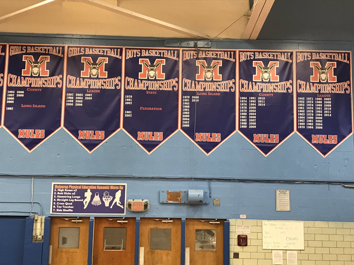 Malverne Athletics (@gomhsmules) on Twitter photo New Championship Banners being installed in HS Gym. #gomules <a href="/MalverneUFSD/">Malverne UFSD</a> <a href="/MalverneHS/">MHS</a> <a href="/sgilhuley/">Steven Gilhuley</a> <a href="/JamesHunderfund/">James Hunderfund</a> New Championship Banners being installed in HS Gym. #gomules <a href="/MalverneUFSD/">Malverne UFSD</a> <a href="/MalverneHS/">MHS</a> <a href="/sgilhuley/">Steven Gilhuley</a> <a href="/JamesHunderfund/">James Hunderfund</a>