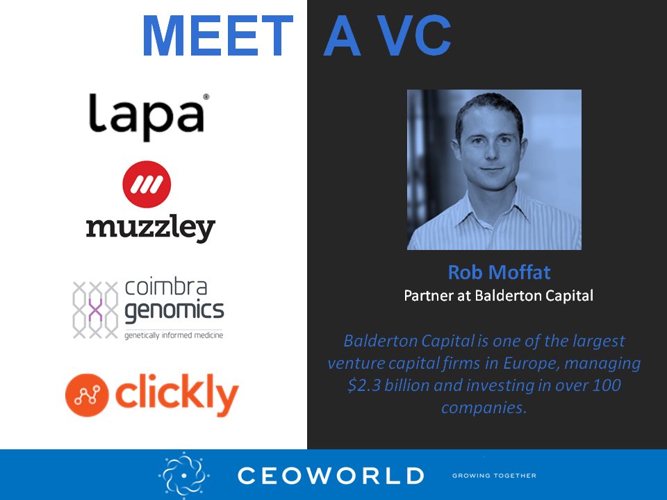 scaleup_valley's tweet image. Top 4 startups selected for the meet a VC with @robmoff Partner at @balderton: @muzzleypower, @Clickly_co  #CoimbraGenomics, @findlapa
