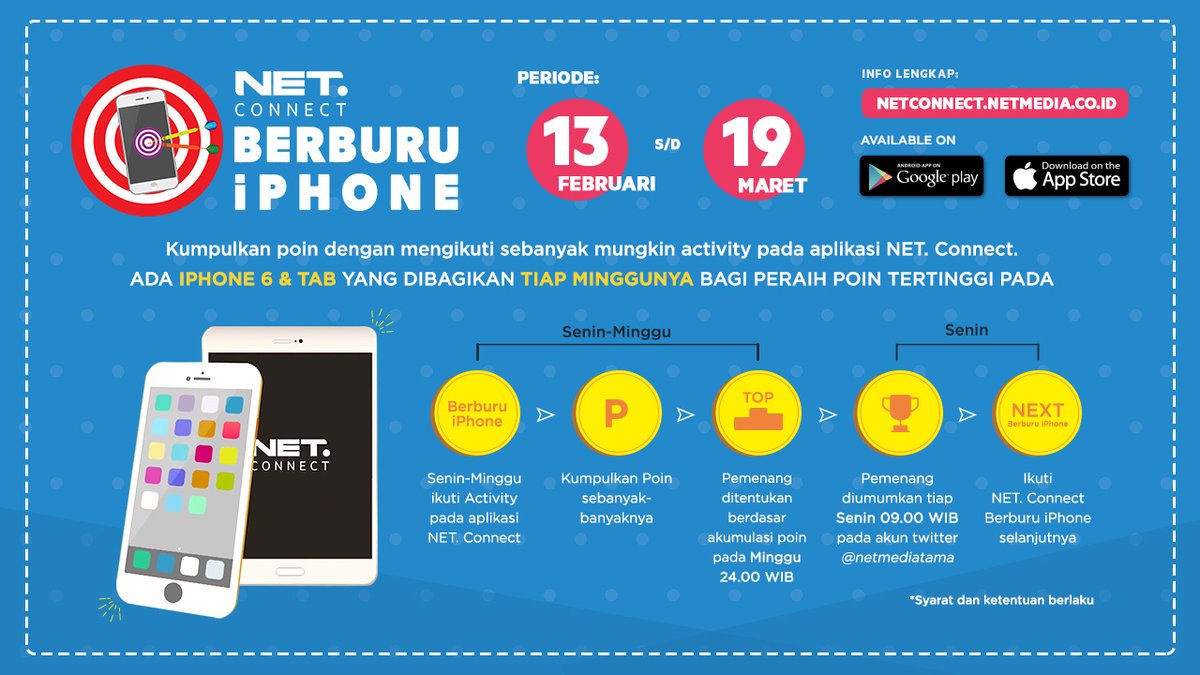 mdtvindonesia's tweet photo. Wohooo!!
Sudah berapa nih poin kamu, Good People? Yuk, buruan kejar poinnya dan dapatkan hadiahnya di #NETConnectBerburuiPhone_Week2 ;D https://t.co/fRcpSRVa7K