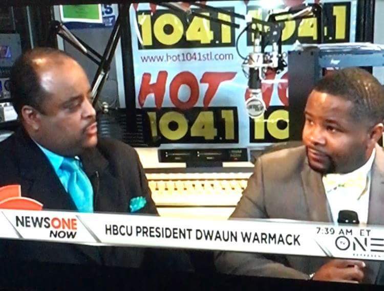 HarrisStowe's tweet photo. This morning @rolandsmartin hosted @HSSUPREZ on his television show "News One Now" to talk about #HBCUs and #HSSU. #Hornets #Warmack https://t.co/9eX4RqvkUV