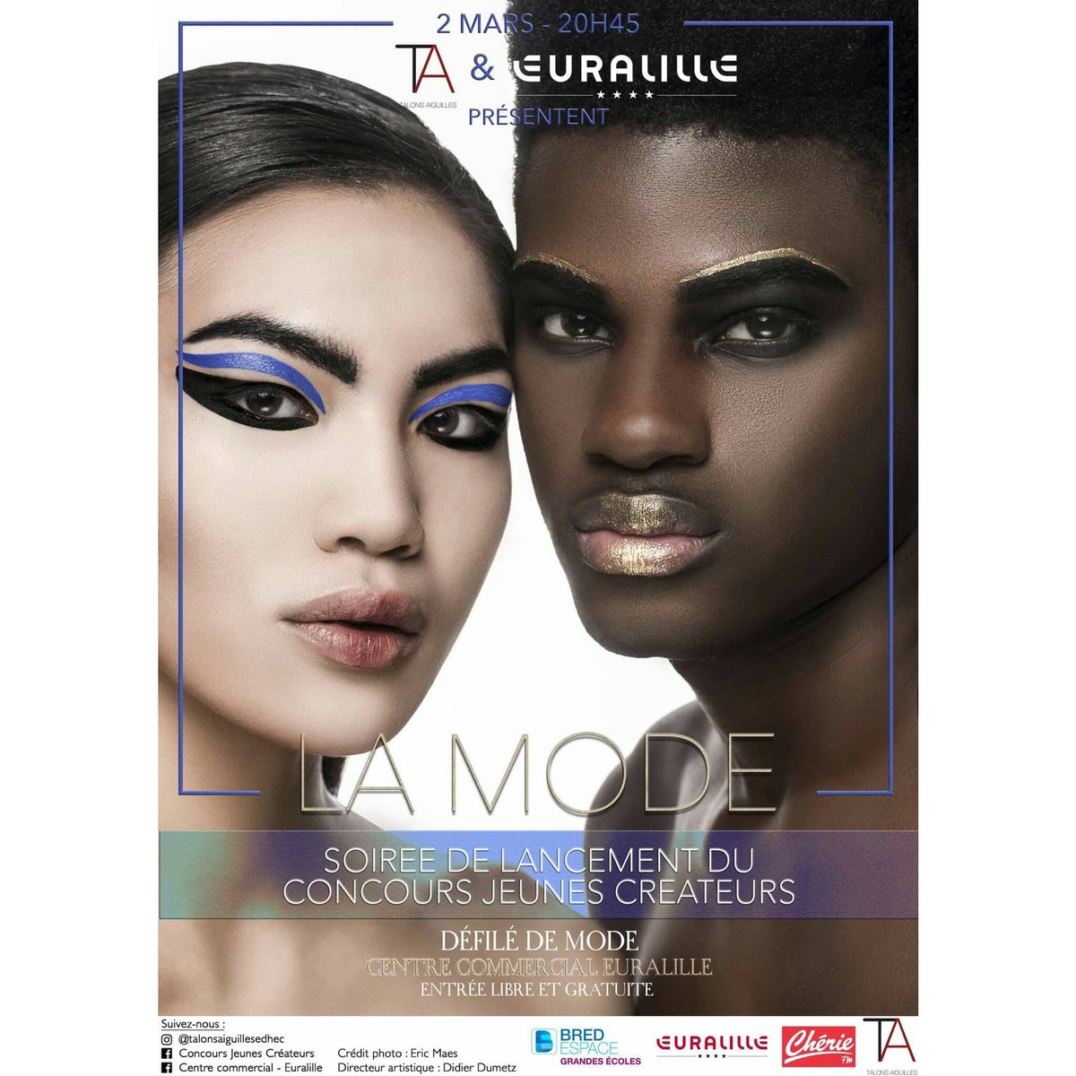 TalonsEdhec's tweet image. Talons Aiguilles vous dévoile l'affiche officielle du défilé de mode organisé en partenariat avec Euralille le jeudi 2 mars !  #catwalk