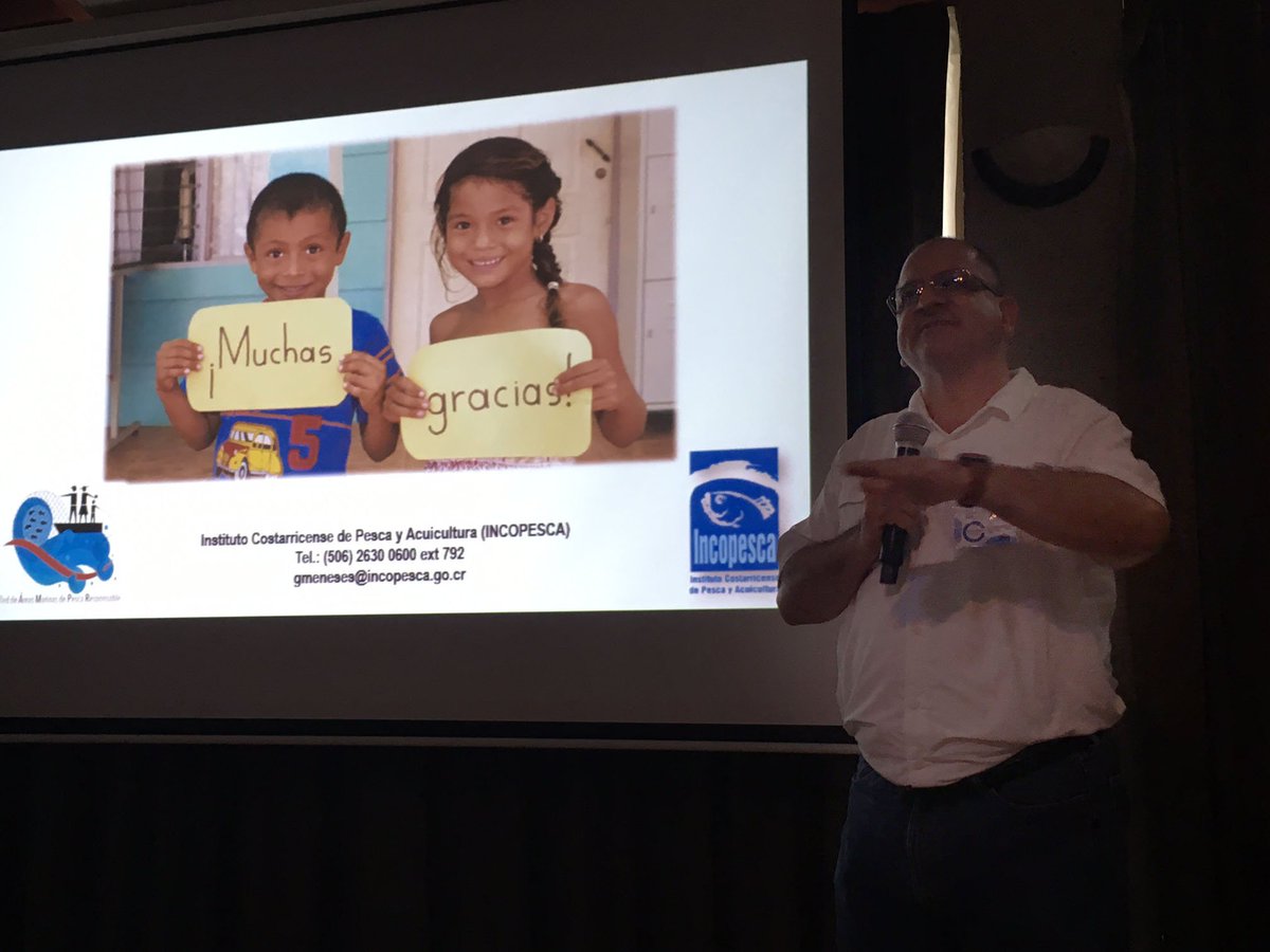 CLMEplus's tweet image. G. Meneses, Pdt ej. Incopesca presenting on #UNFAO Voluntary Guidelines for Small-Scale #Fisheries at  #CLMEproject spiny #lobster workshop