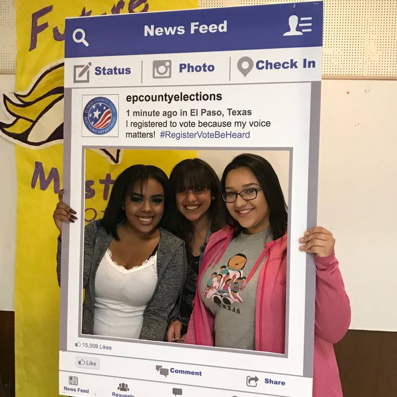 EP_Elections's tweet photo. Burges Mustangs are making a difference today by registering to vote! #RegisterVoteBeHeard #burgesmustangs @EPISDLive https://t.co/NHWxd1i467