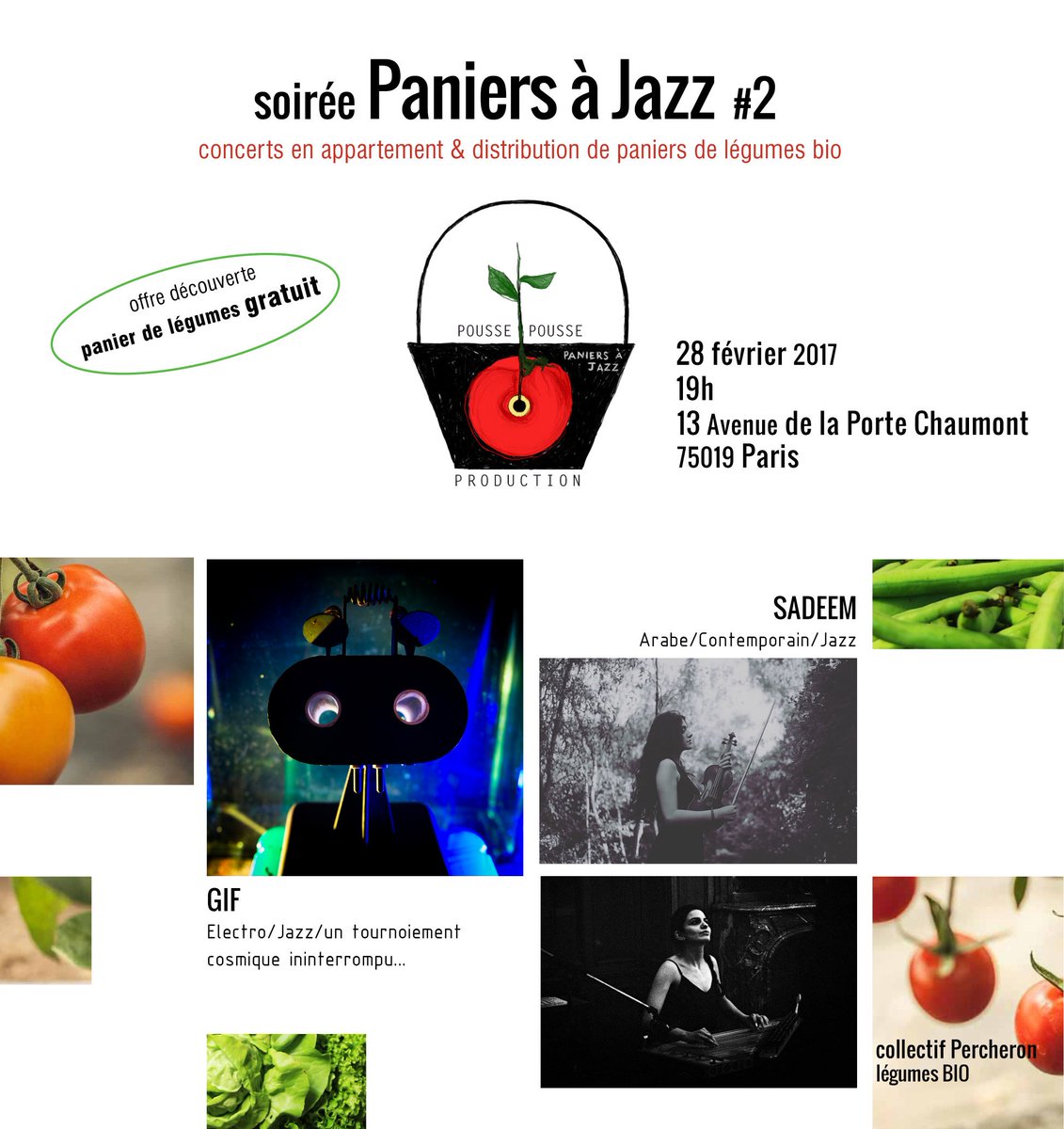 PaniersJazz's tweet photo. #amap #jazzparis #Jazz #paris #paniersbio https://t.co/KkW0m5m8OD