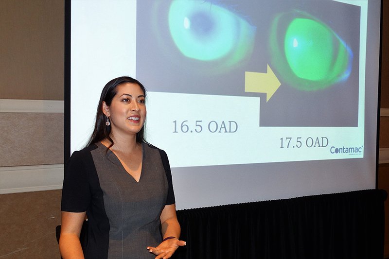 GSLSymposium's tweet photo. Stephanie Woo at #GSLS17 talking about the "Benefits of Using Optimum Materials for Specialty Lenses." https://t.co/59nlziNHNk