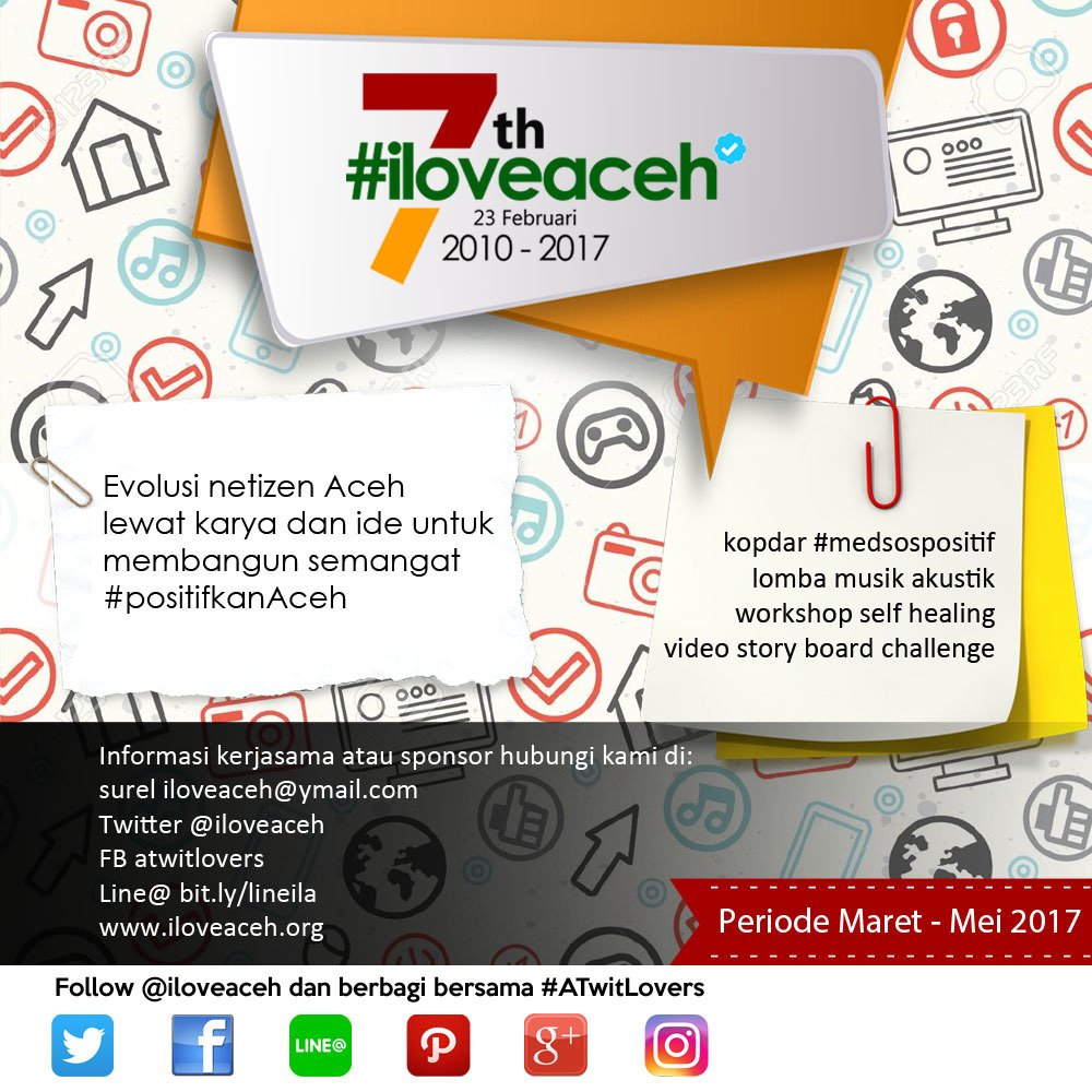 iloveaceh's tweet photo. Inilah bbrp agenda periode Maret - Mei 2017 yg insya Allah kita persiapkan dlm rangka #7thiloveaceh nantikan info lanjut atau kontak  kami. https://t.co/4A8a1QzlX1