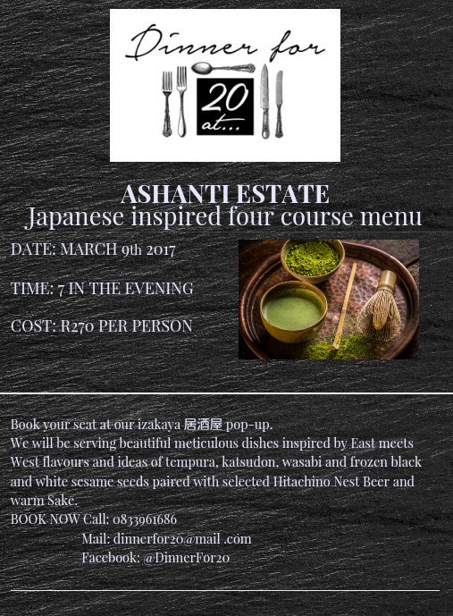 TjopChef's tweet photo. Inspiring menu, exciting times #japanese #dinnerfor20 https://t.co/E0XQC8kXB7
