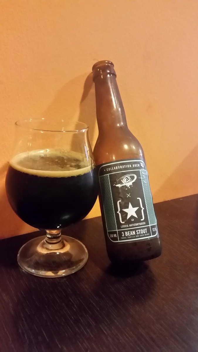 3 Bean Stout from <a href="/LervigBeer/">LERVIG</a> is such a delice, tonka beans, vanilla and coffee beans fused in 13% ABV in one of the darkest stouts
