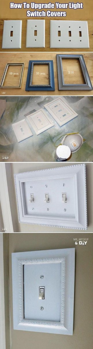 cppdanbury's tweet image. Add flare to your wall switch plates with picture frames.